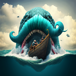 Ed_Privat_man_with_long_beard_and_skinny_body_rowing_on_a_tiny__b0e6e84b-5aff-44b0-a646-75