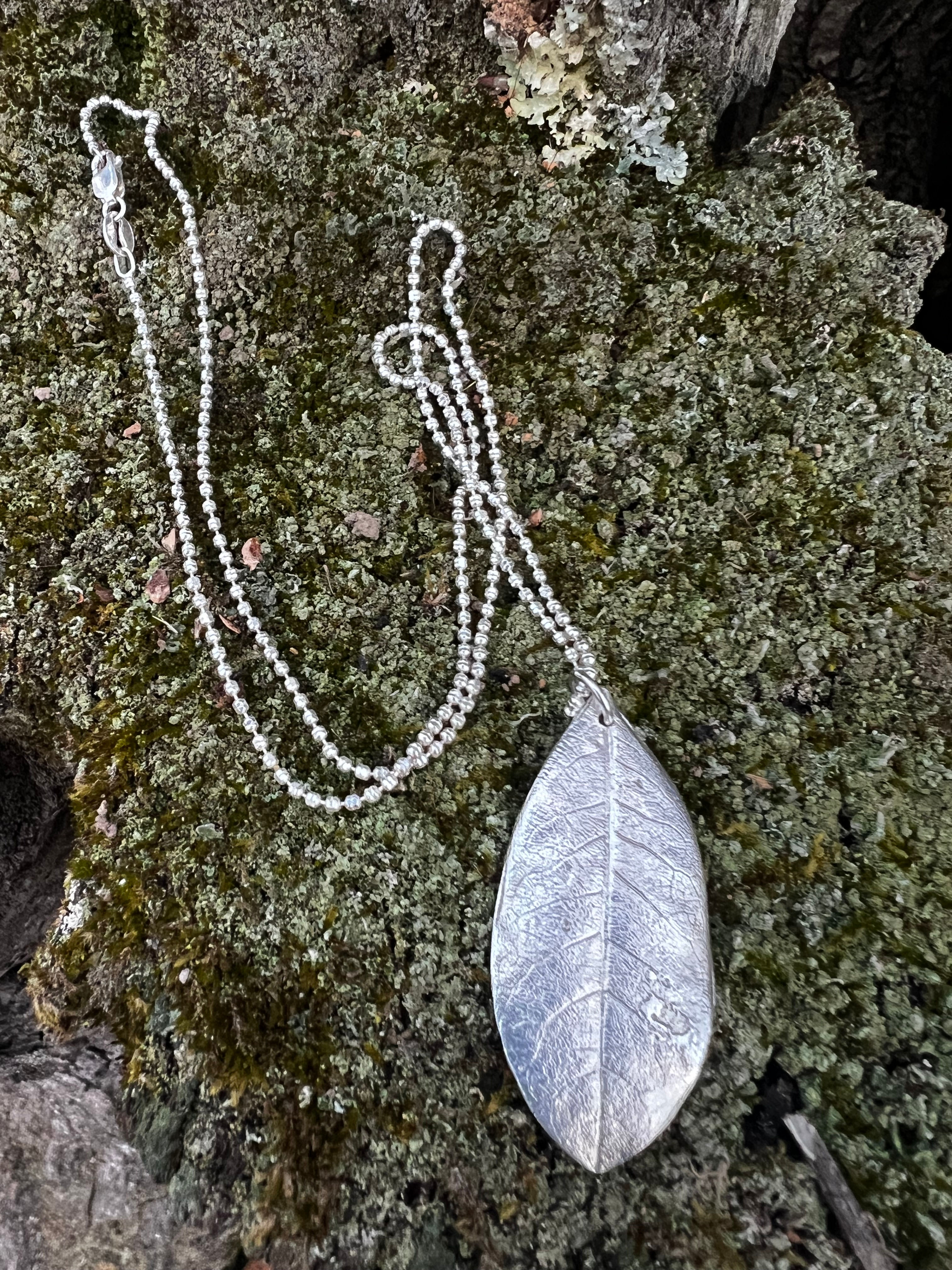 Hand-crafted Sterling Silver Tyme Leaf