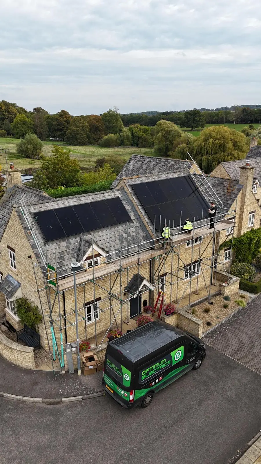 Solar panel and battery installation