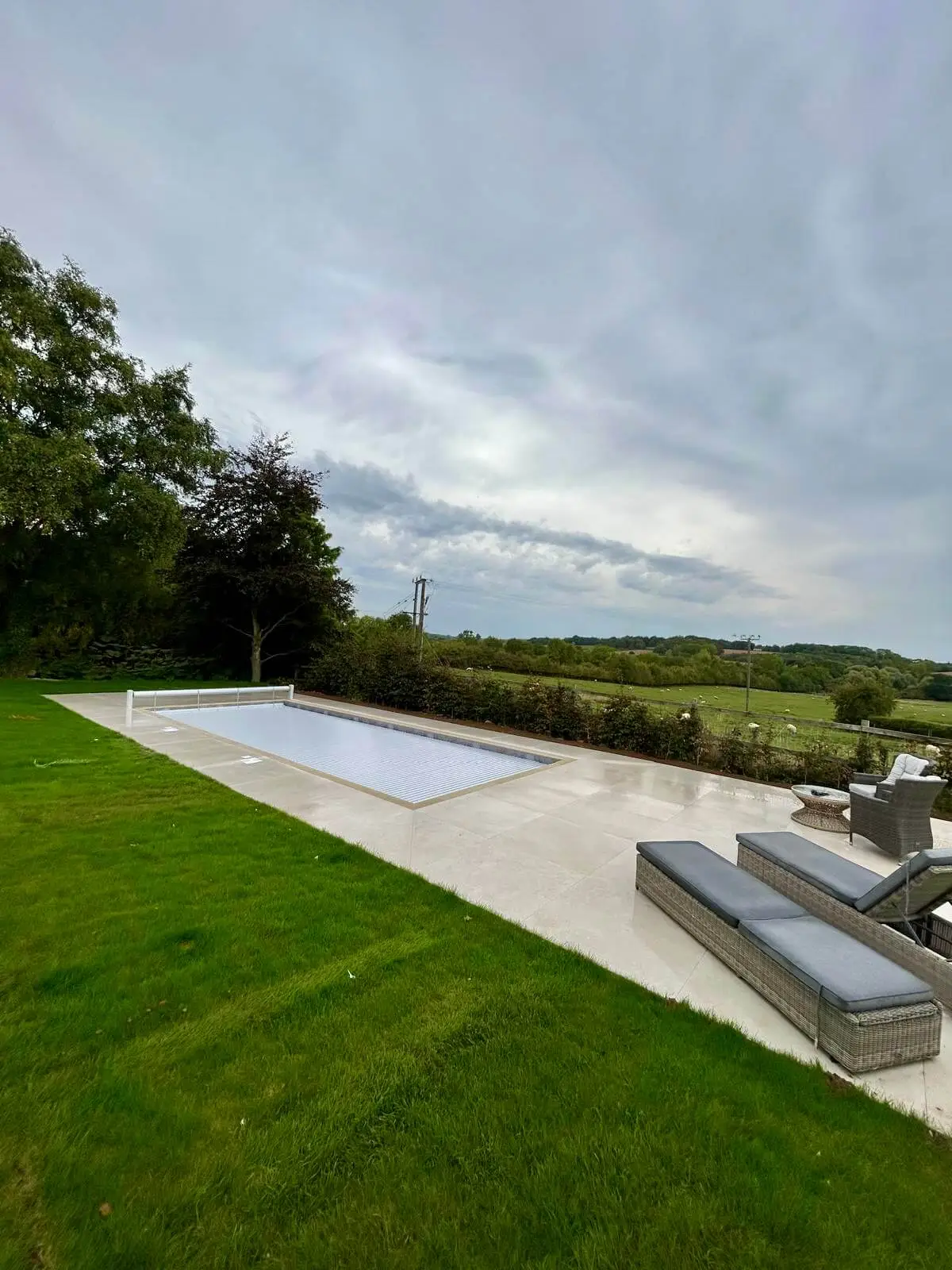 New build swimming pool with cover in Rutland Water