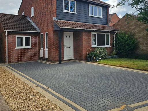 Block paving driveway renovation in Peterborough