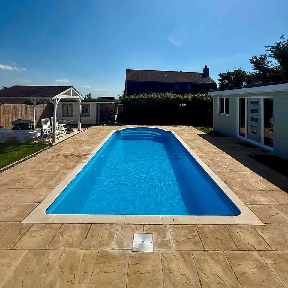 After fibreglass swimming pool renovation