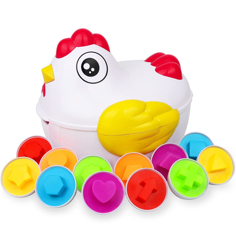 Miniatura: 12 Matching Eggs Montessori Sensory Baby Toys Easter Eggs Chicken Colors Shapes 