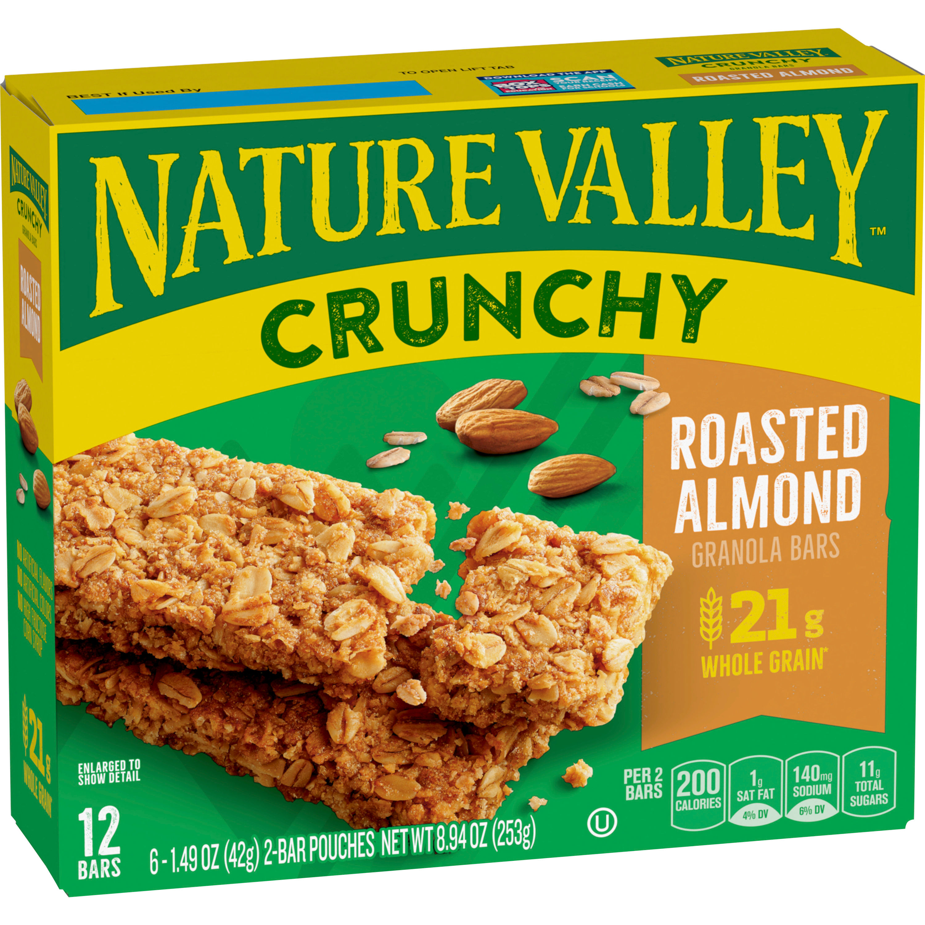 Nature Valley Crunchy Roasted Almond 253gr X 6 Barras