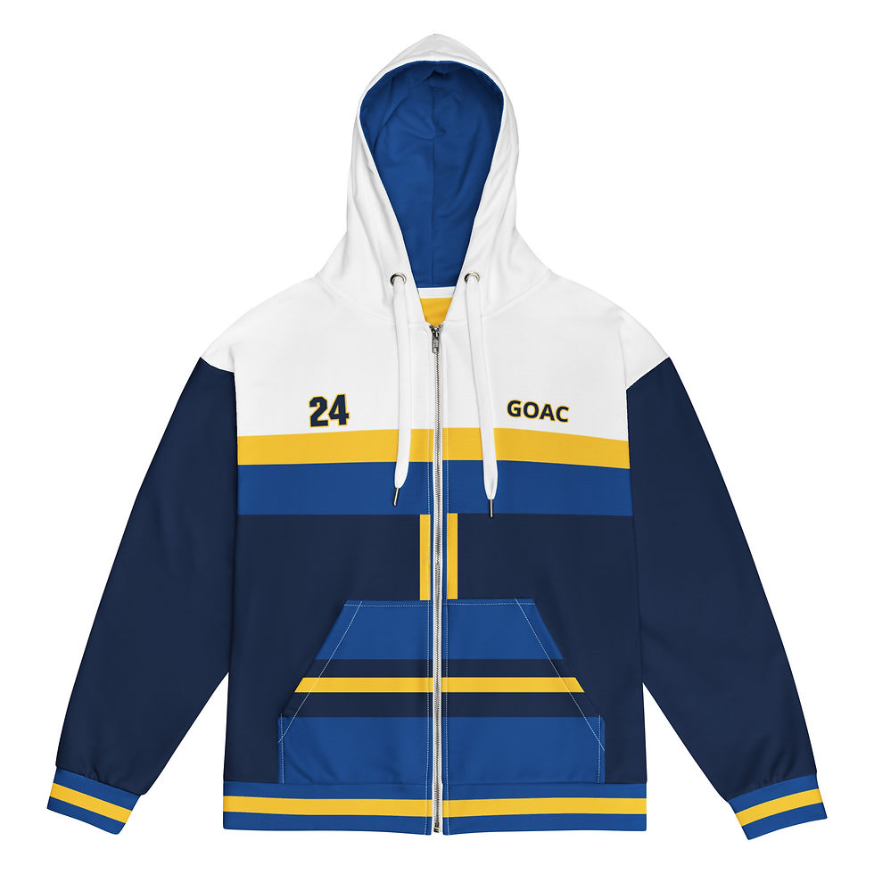 Thumbnail: GOAC Unisex Full Zip Hoodie - Navy, Royal Blue & Yellow