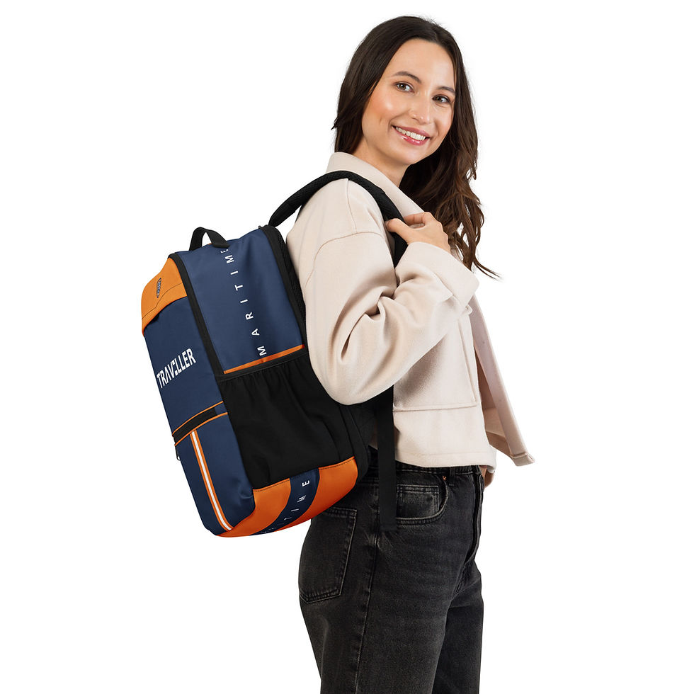 Thumbnail: TRAVELLER MARITIME Utility backpack - Navy - Orange - White