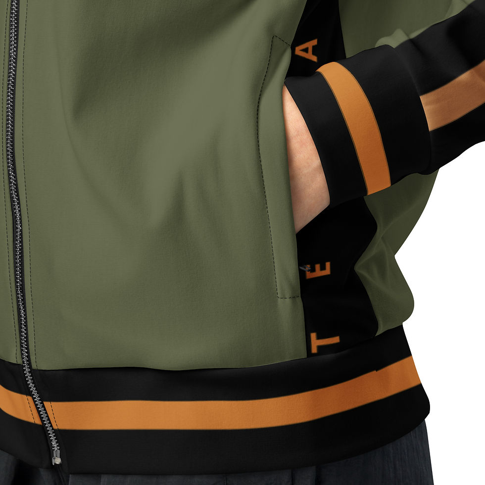 Thumbnail: TRAVELLER TERRAIN Track Jacket - Olive - Black- Bronze