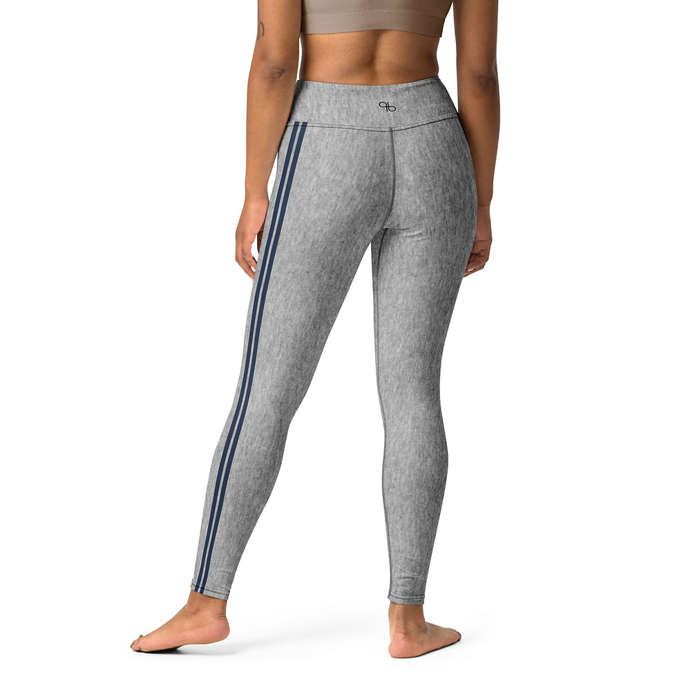 Thumbnail: TRAVELLER Yoga Leggings - Heather Gray - Navy