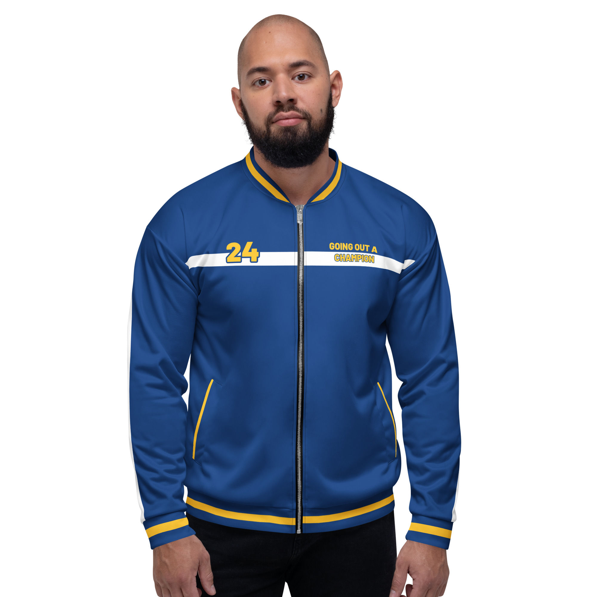 GOAC Bomber Jacket - Royal Blue, White & Yellow