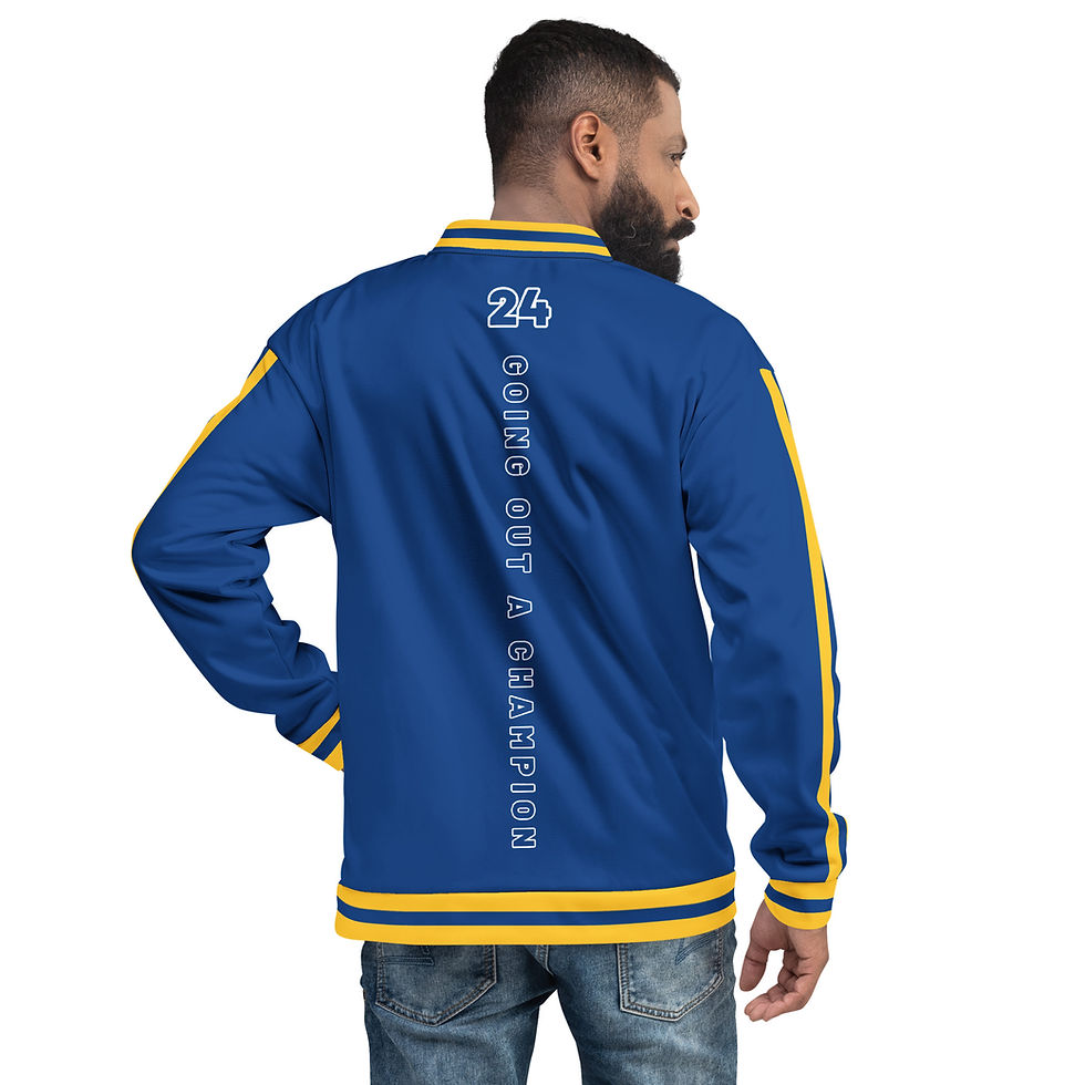 Thumbnail: GOAC Bomber Jacket - Royal Blue, Yellow & White