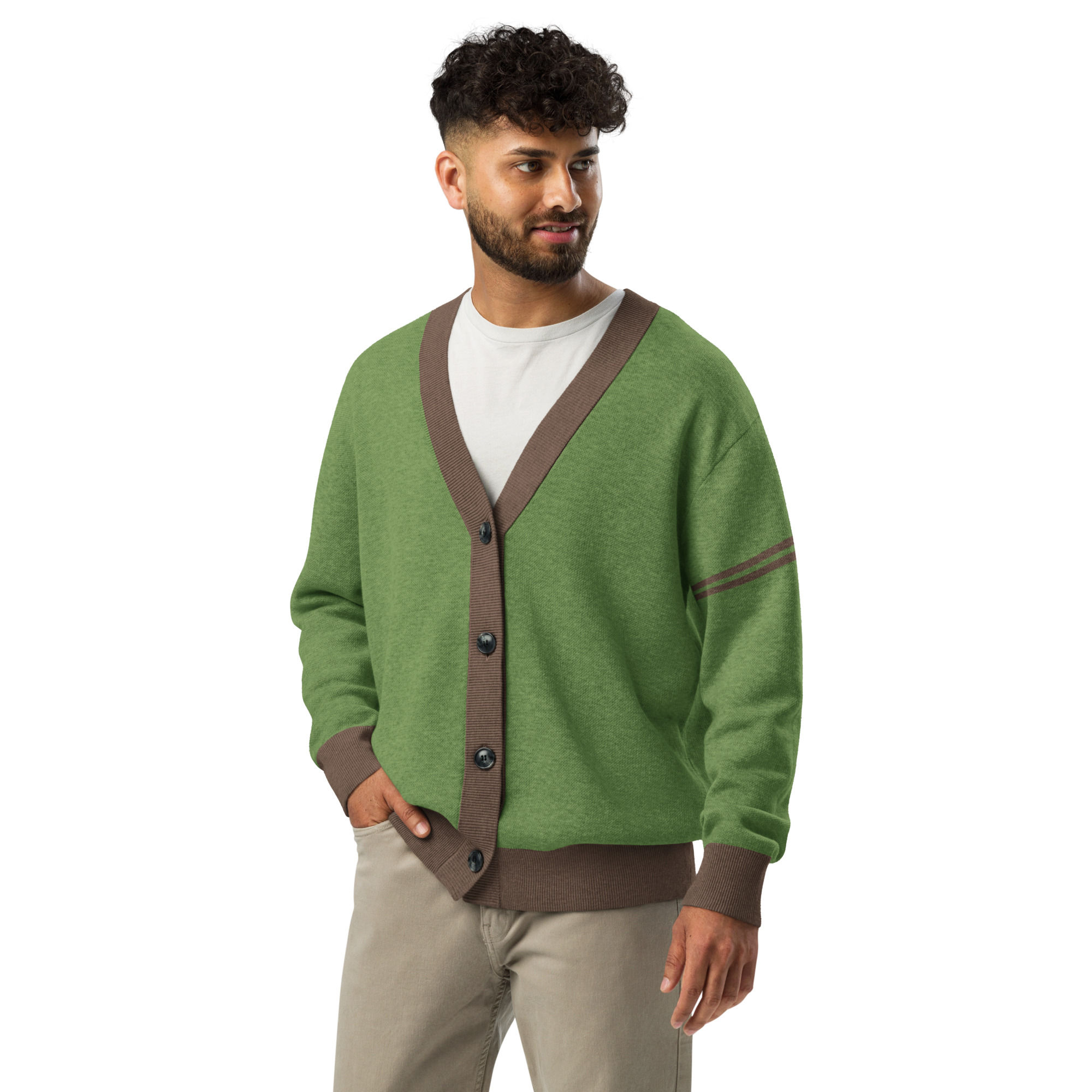gb Knitted Cardigan - Green - Brown