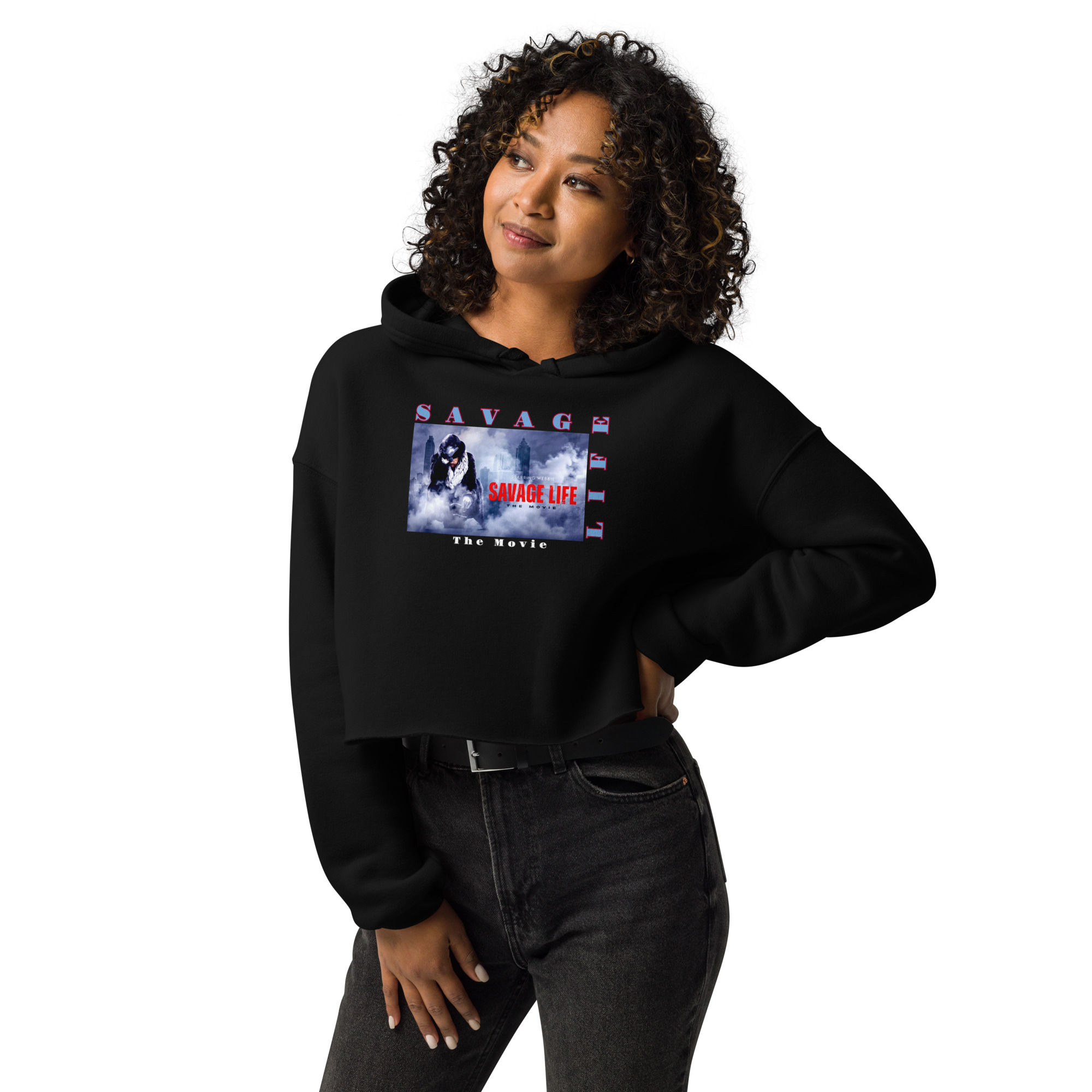 Women's SAVAGE LIFE Movie Custom Cropped Hoodie