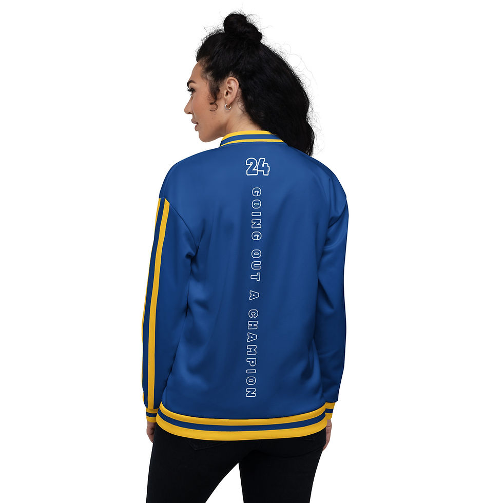 Thumbnail: GOAC Bomber Jacket - Royal Blue, Yellow & White