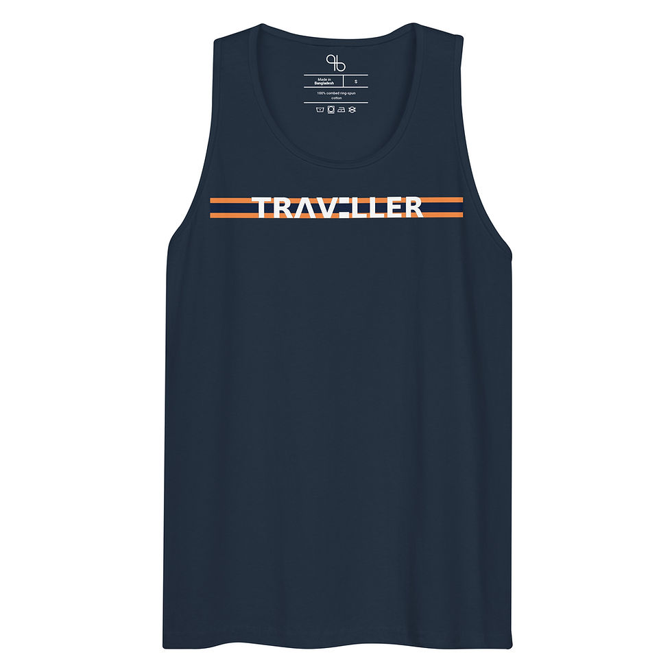 Thumbnail: TRAVELLER Swim Club Premium Tank - Navy - Orange