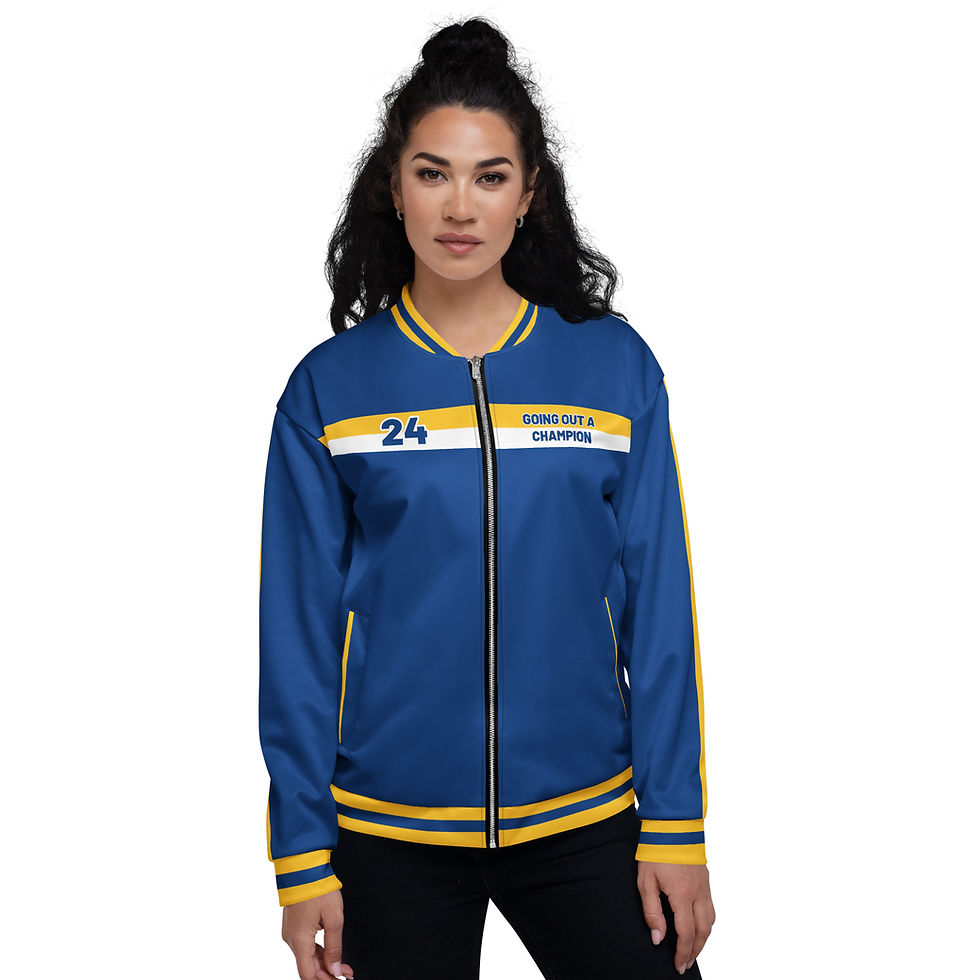 Thumbnail: GOAC Bomber Jacket - Royal Blue, Yellow & White