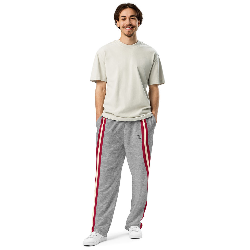 Thumbnail: TRAVELLER Relaxed-Fit Joggers - Heather Gray - Crimson - Cream