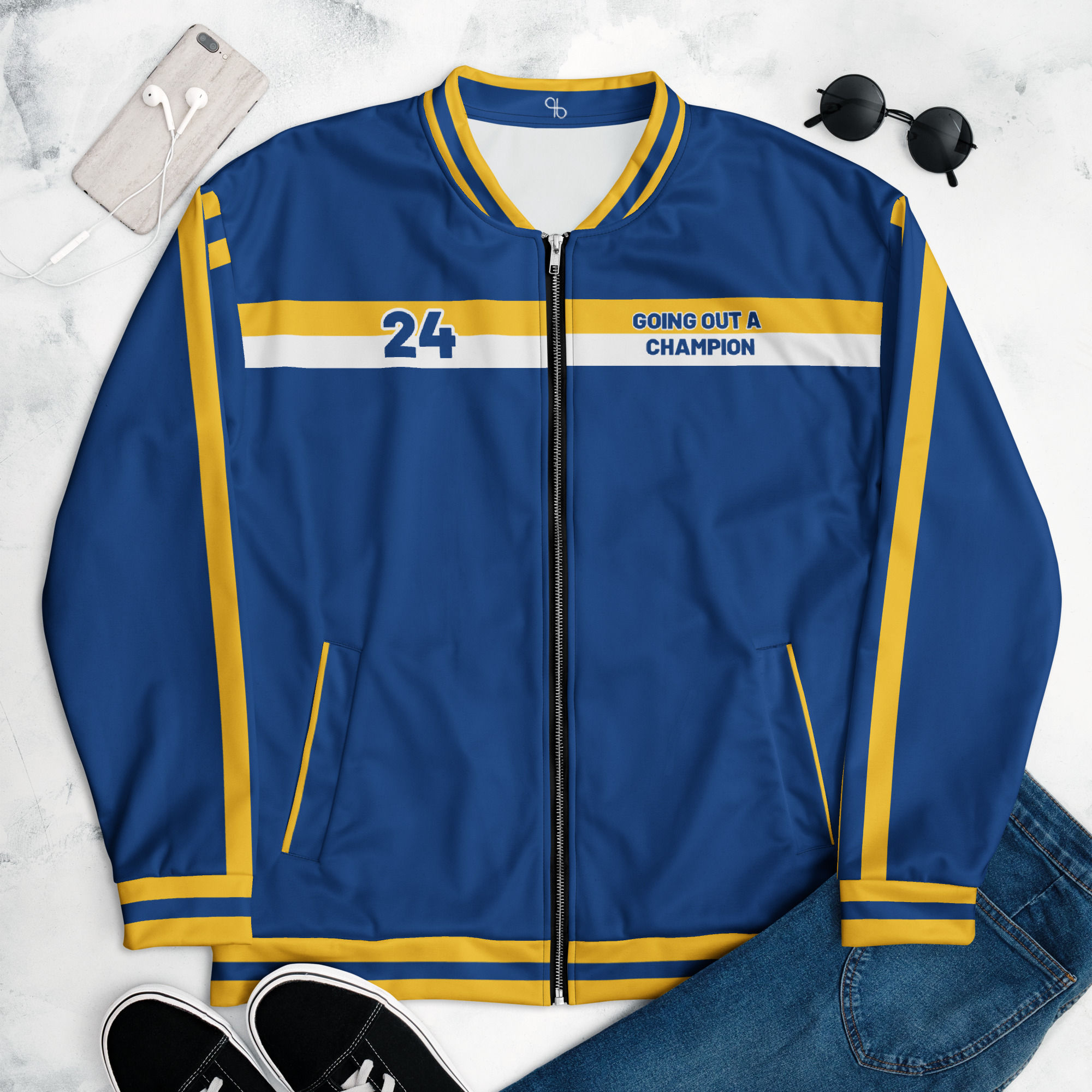 GOAC Bomber Jacket - Royal Blue, Yellow & White