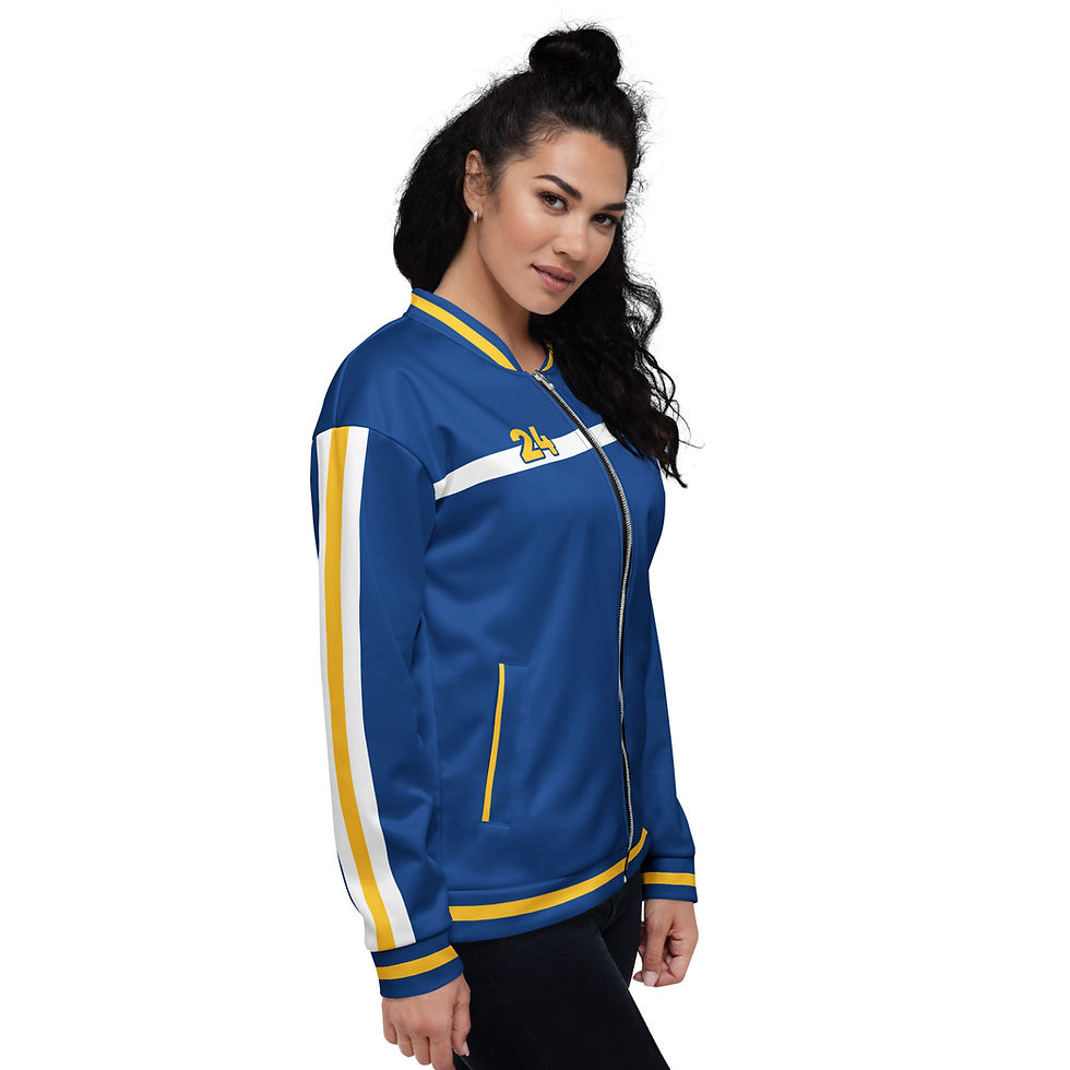 Thumbnail: GOAC Bomber Jacket - Royal Blue, White & Yellow