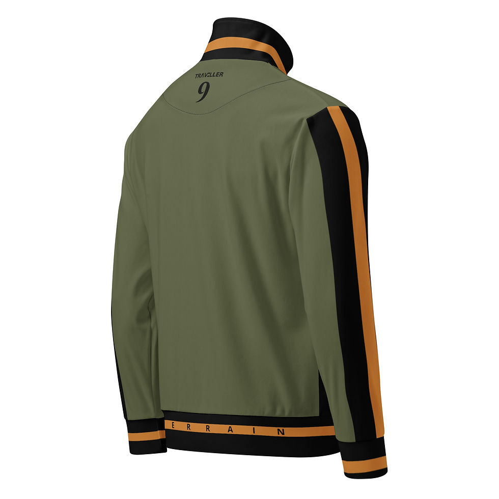 Thumbnail: TRAVELLER TERRAIN Track Jacket - Olive - Black- Bronze