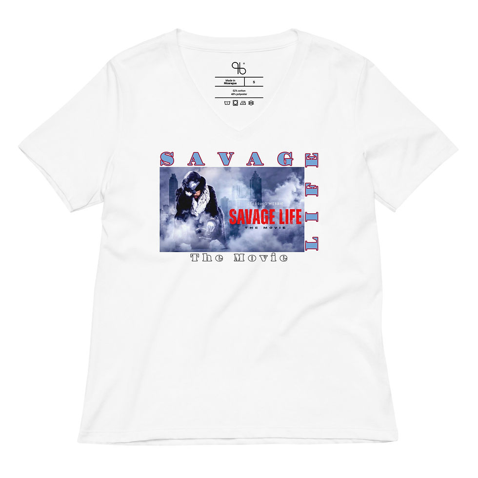 Thumbnail: Women’s SAVAGE LIFE Movie Custom Relaxed V-neck T-shirt
