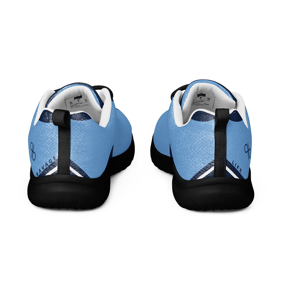 Thumbnail: Men's SAVAGE LIFE Movie Custom Sneakers - Sky Blue - Navy