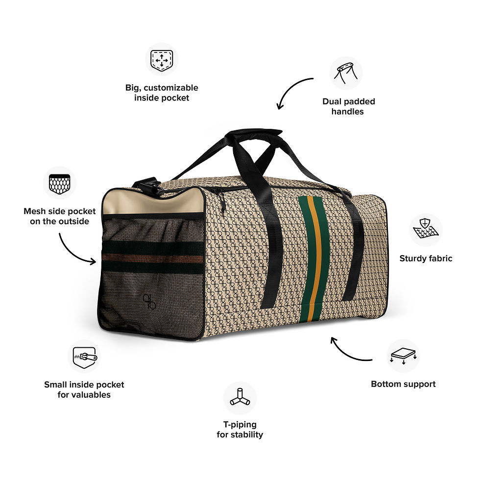 Thumbnail: The TRAVELLER Royale Duffle bag sand - british green - gold***