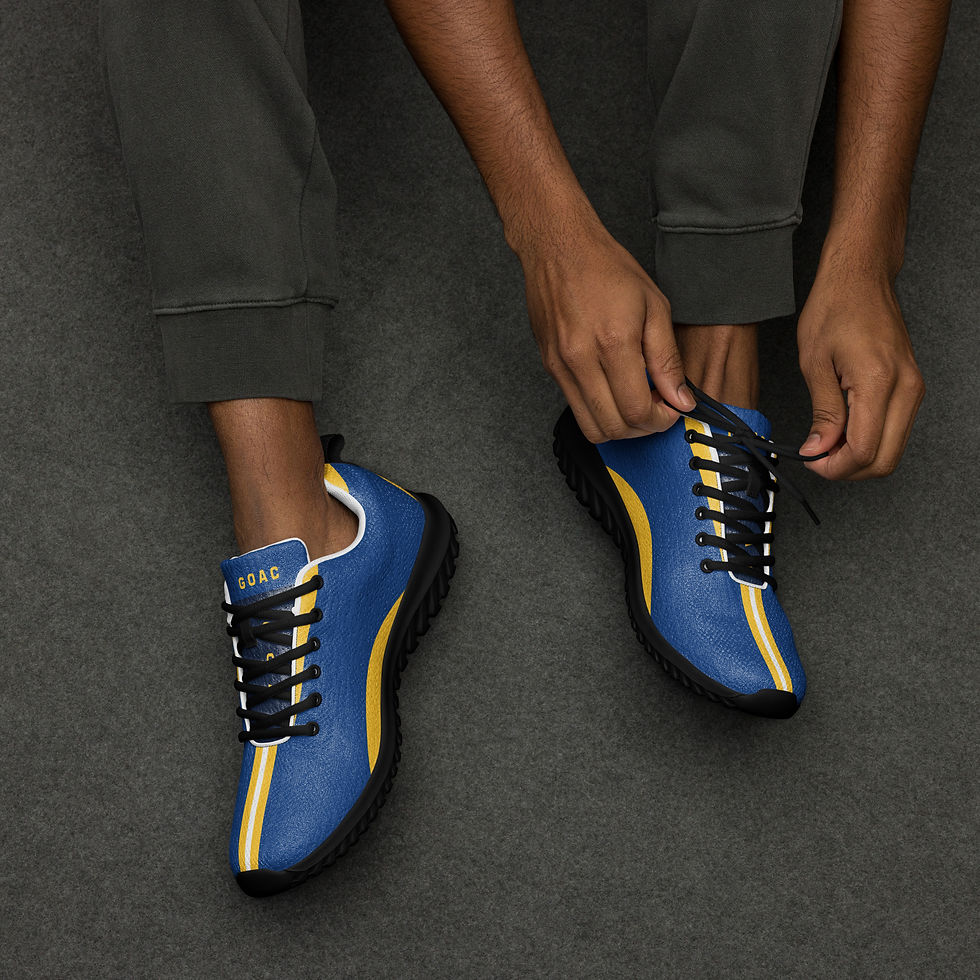 Thumbnail: Men's GOAC Casual Mesh Sneakers - Royal, Yellow