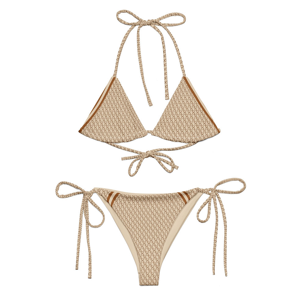 Thumbnail: gb Houndstooth String Bikini Set - Rich Gold - Sand