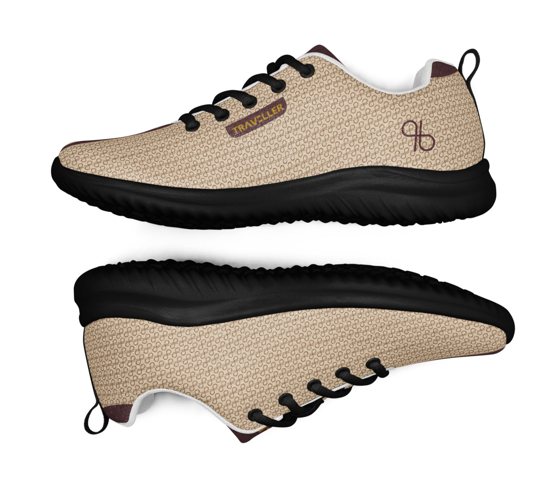 TRAVELLER London Houndstooth Fairway - Champaign - Ox Blood
