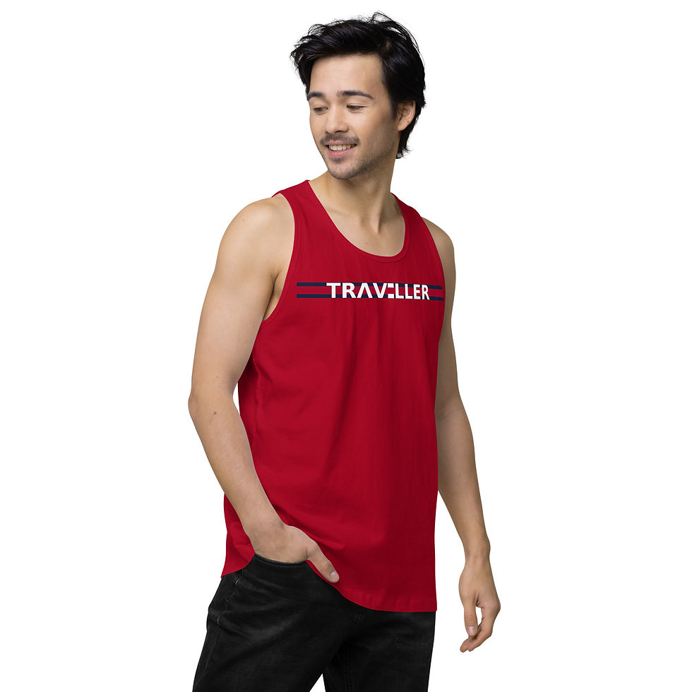 Thumbnail: TRAVELLER Swim Club Premium Tank - Crimson - Navy - White