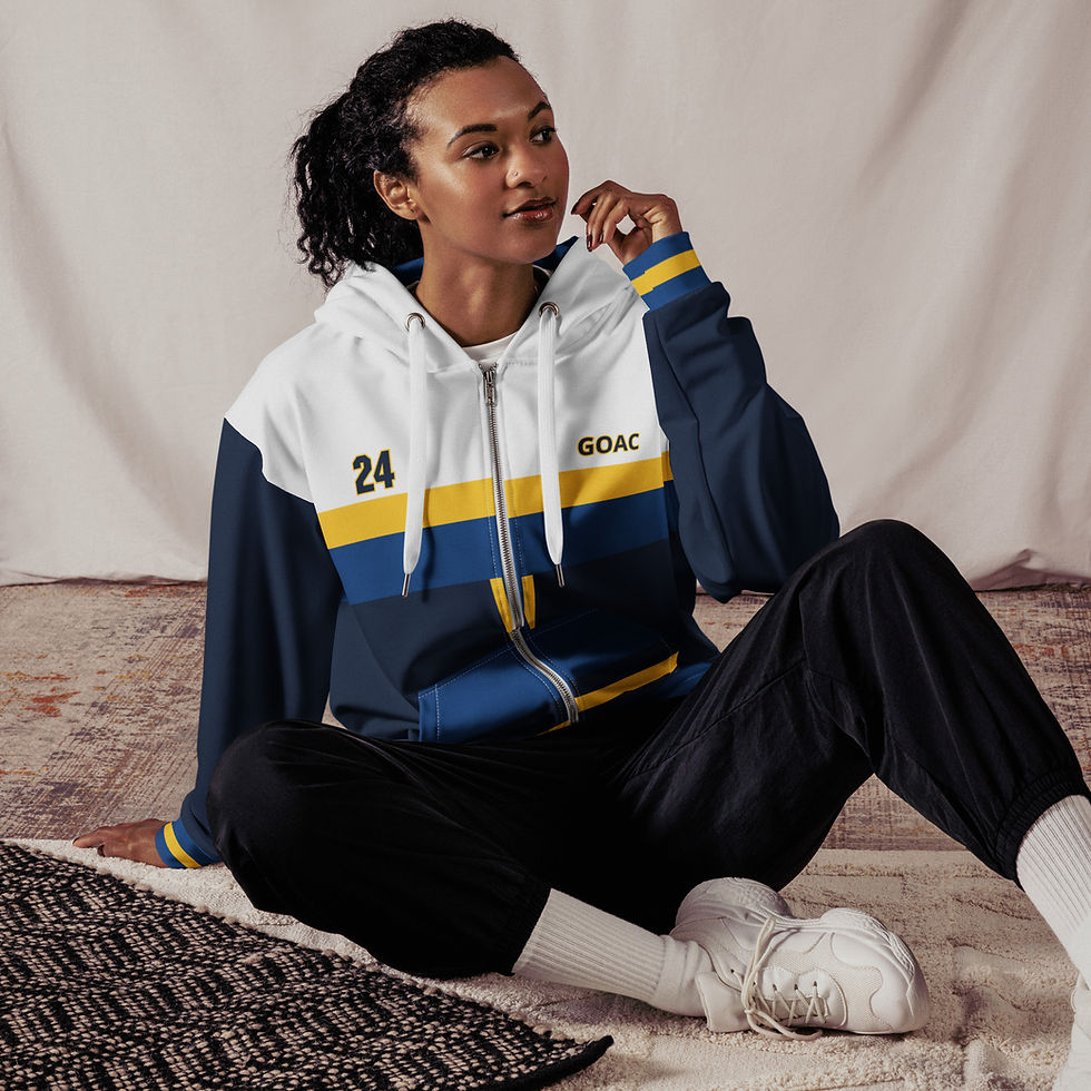 Thumbnail: GOAC Unisex Full Zip Hoodie - Navy, Royal Blue & Yellow