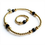Thumbnail: Gold and Black Crystal Devani Bracelet and Ring Set