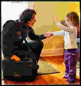Havilah Brodhead, family nurse practitioner at Hearthside Medicine Family Care, with a child