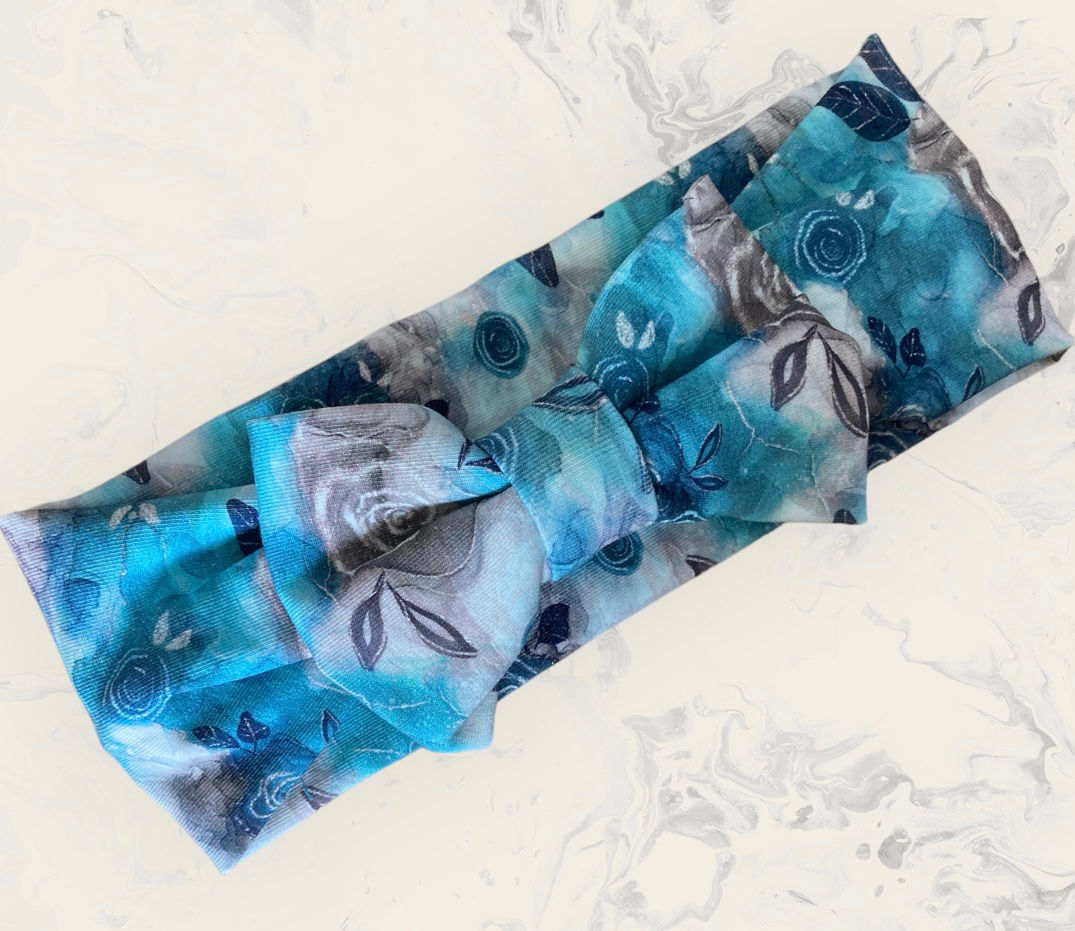 Inky Rose Teal Headband 1-3 years 