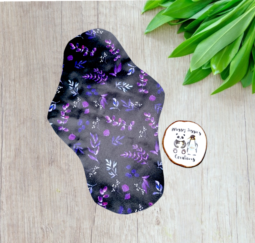 Pre-cut 12" CSP Purple Flowers on Black