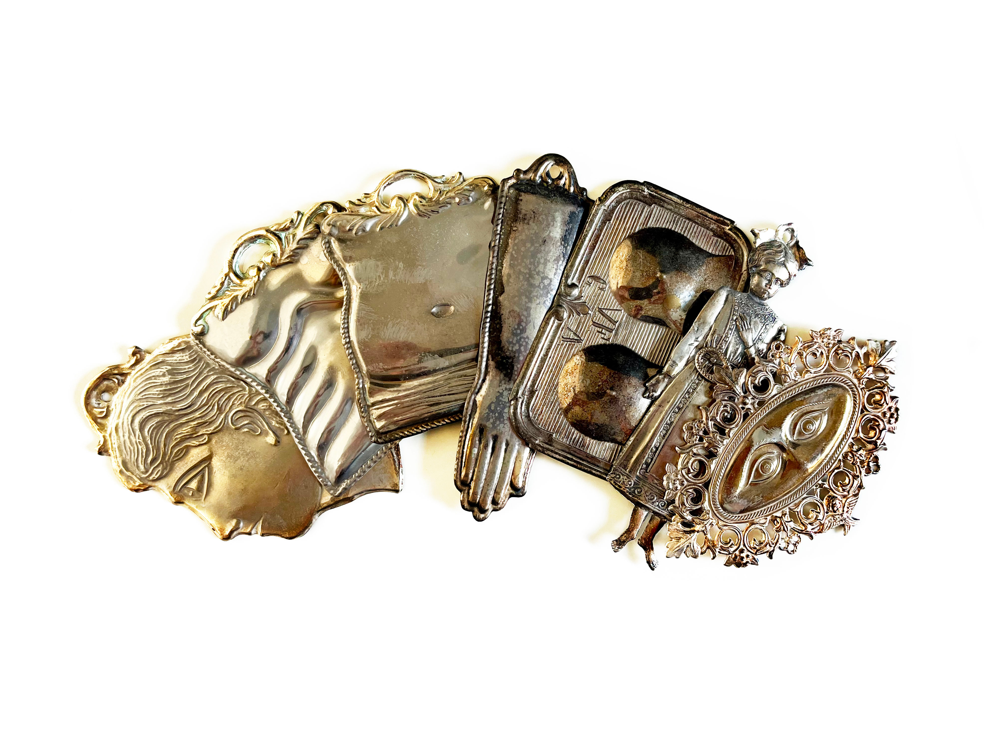 A Remarkable Collection Of Seven Antique Italian Ex Votos About Woman, 1800's