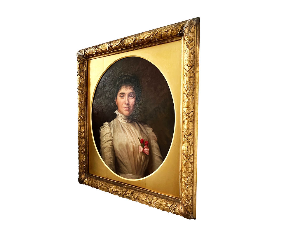 Thumbnail: An Exquisite Antique English Portrait Painting, Framed Oil On Canvas, 1800's