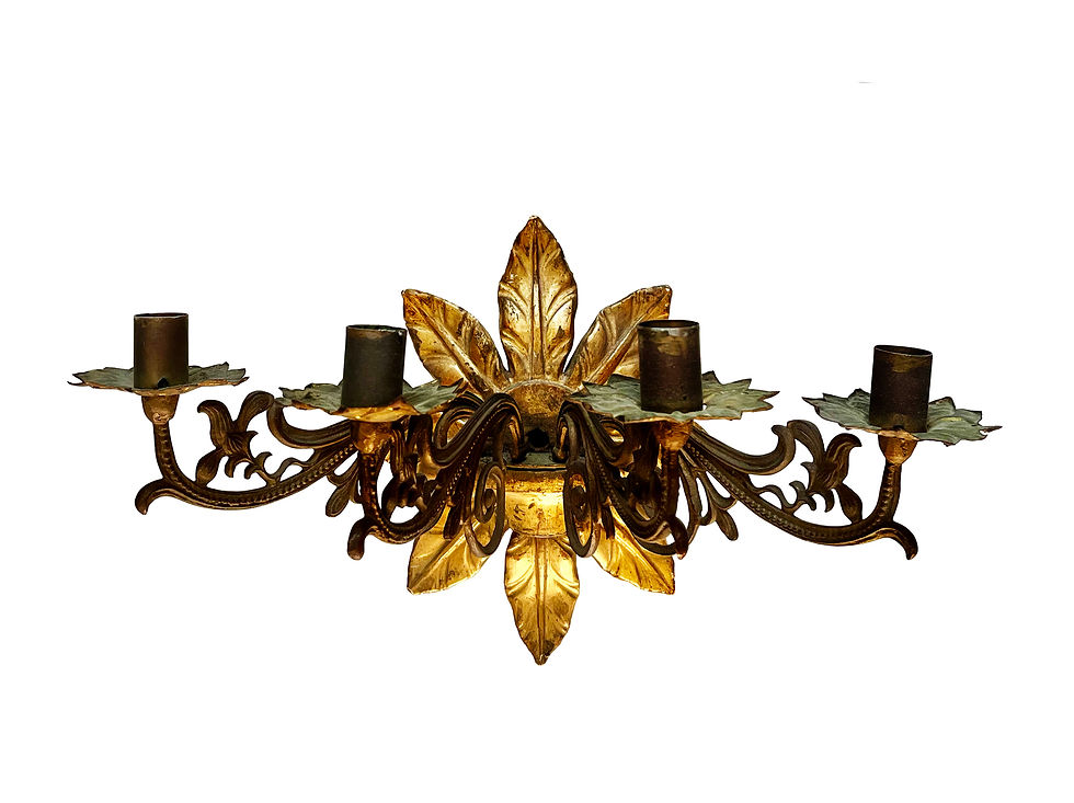 Thumbnail: A Pair Of Fabulous Antique Italian Wall Sconces For Candles, Late 1700's