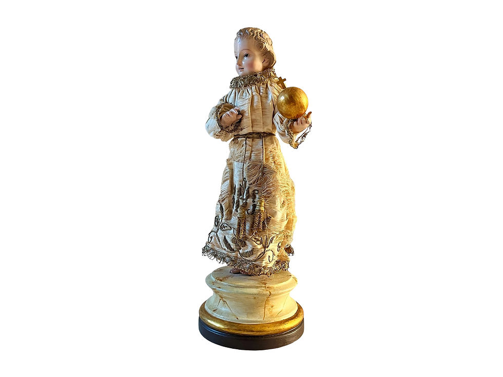 Thumbnail: A Precious Antique Spanish Santo, Jesus As A Child, Carved Wood, 1800's