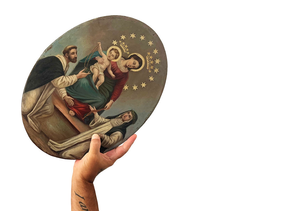 Thumbnail: A Gorgeous And Rare Italian Madonna And Child Painting From Naples, 1800's