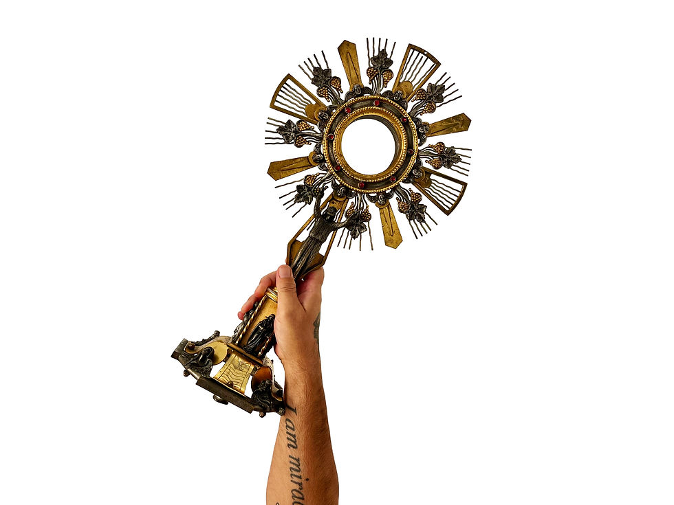 Thumbnail: A Fascinating And Extremely Rare Antique Italian Monstrance, 1800's