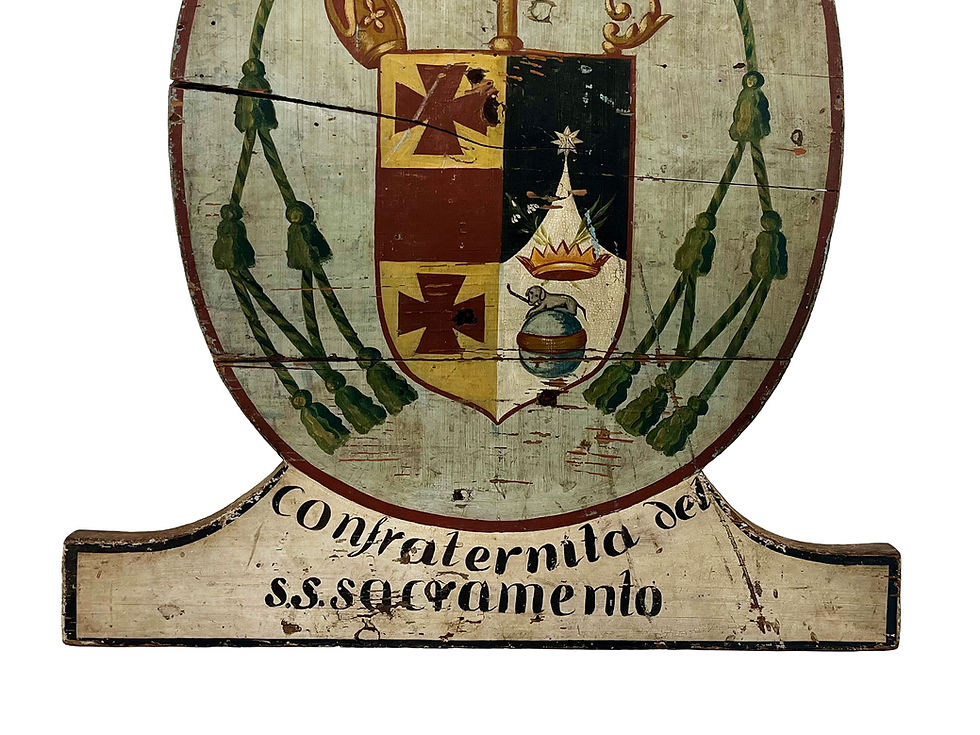 Thumbnail: A Fabulous Antique Italian Painted Wood Panel With Great Patina, 1800's