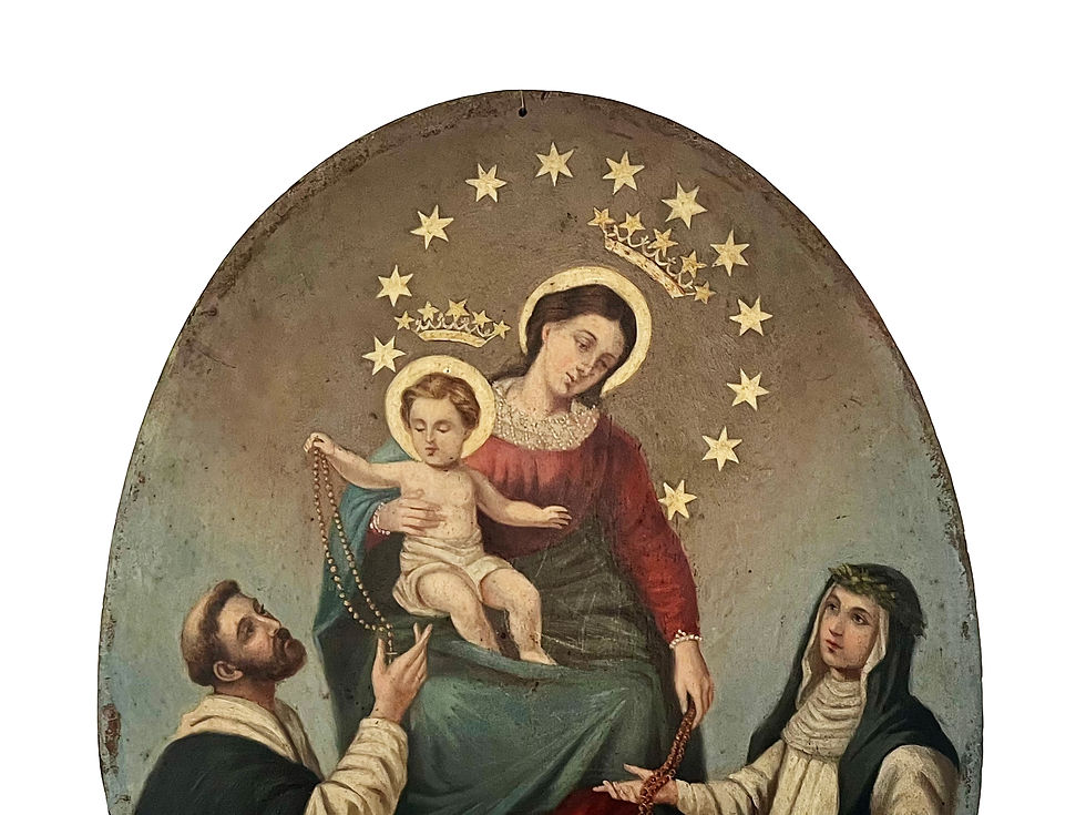 Thumbnail: A Gorgeous And Rare Italian Madonna And Child Painting From Naples, 1800's