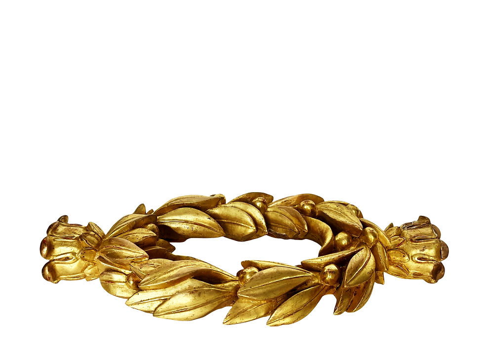 Thumbnail: A Stunning Antique French Olive Tree Wreath, Gilded Wood Carving, 1800's