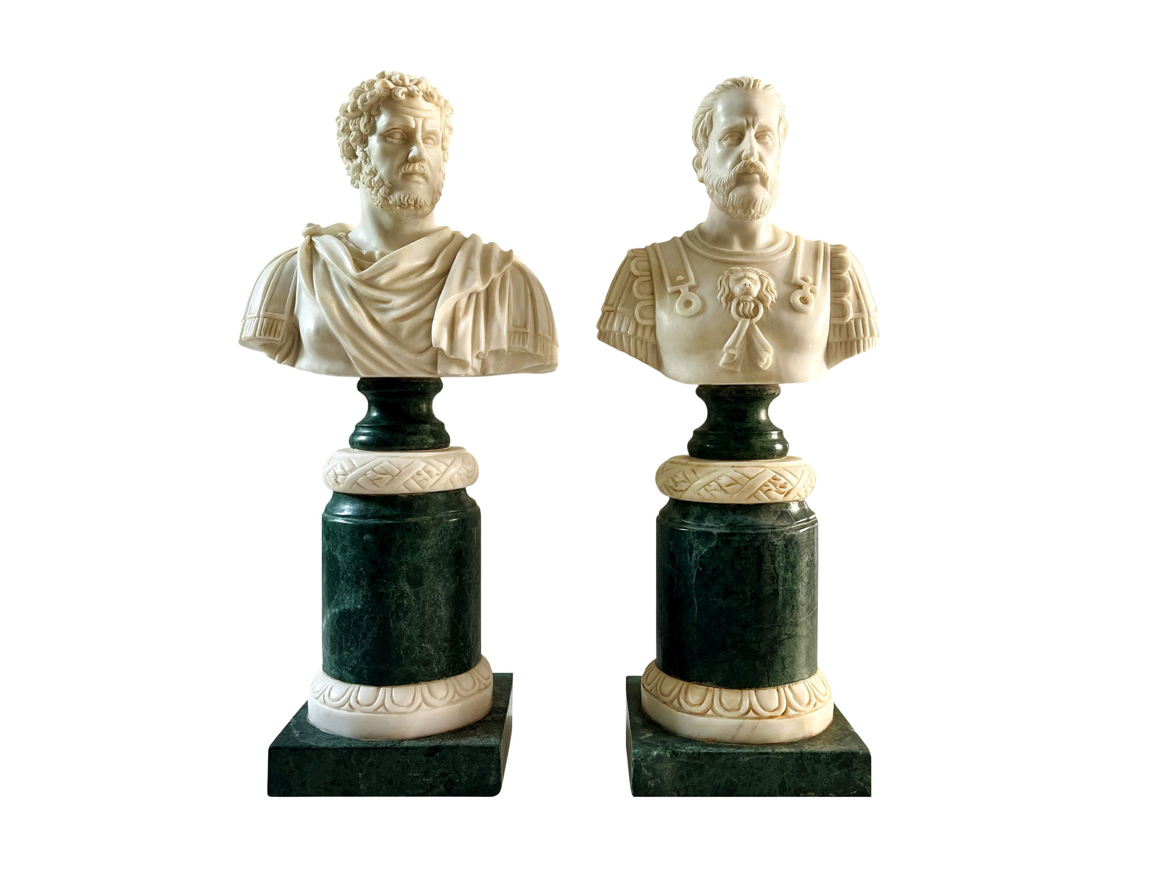 A Pair Of Exquisite Italian Marble Sculptures, The Grand Tour, 1800's