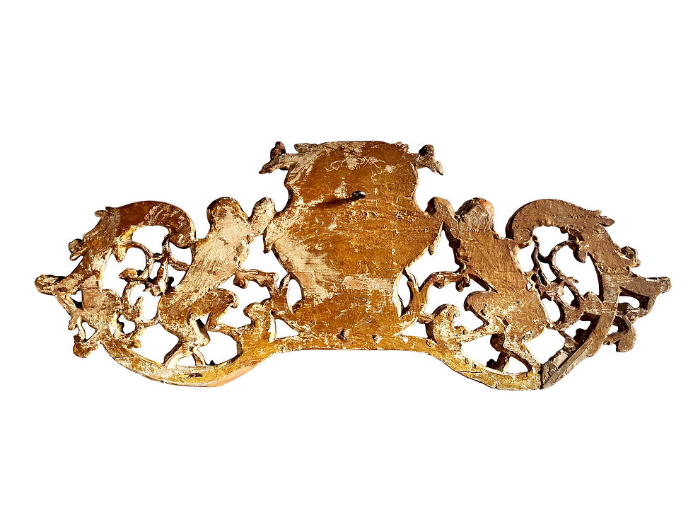 Thumbnail: A Majestic And Extremely Rare Antique Italian Gilded Carving With Lions, 1700's