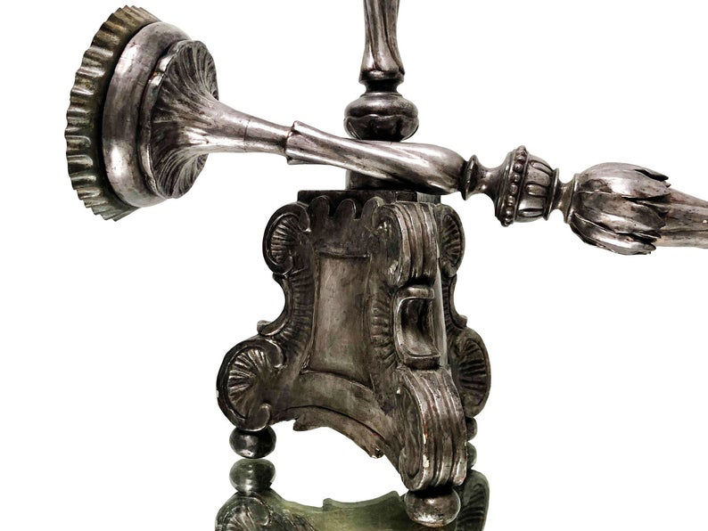 Thumbnail: A Pair Of Fabulous Baroque Candlesticks, Hand Carved Wood, 1700's