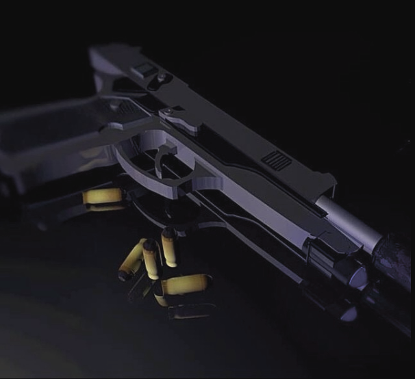 c4d handgun model