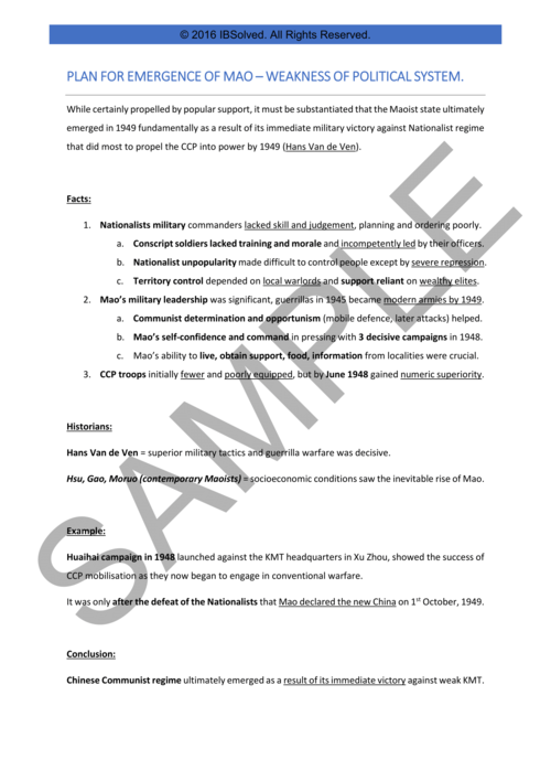 IB History HL Notes (Paper 2: Topic 10 - Authoritarian States)