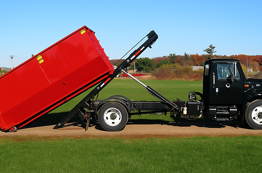 roll-off dumpster being dumped by after dumpster rental